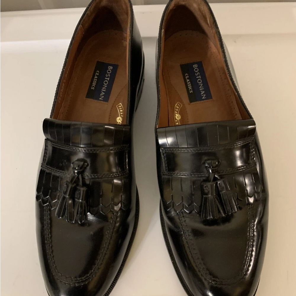 Bostonian mens‎ sz 10M Evanston Classic Black Tassel kiltie Loafers